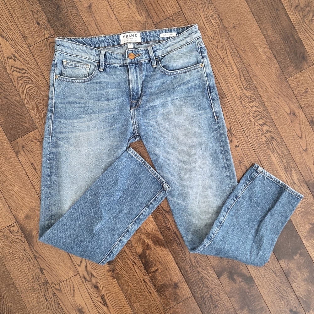 FRAME Denim Le Grand Garcon in Wellsley Size 26 Mid Blue Boyfriend Jeans Relaxed